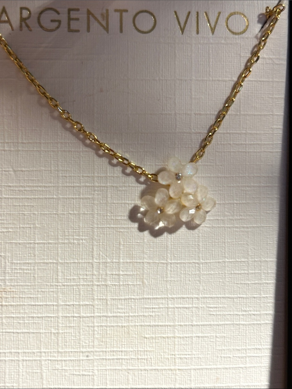 Argentio Vivo 14K Gold plated adjustable necklace 16-18”.